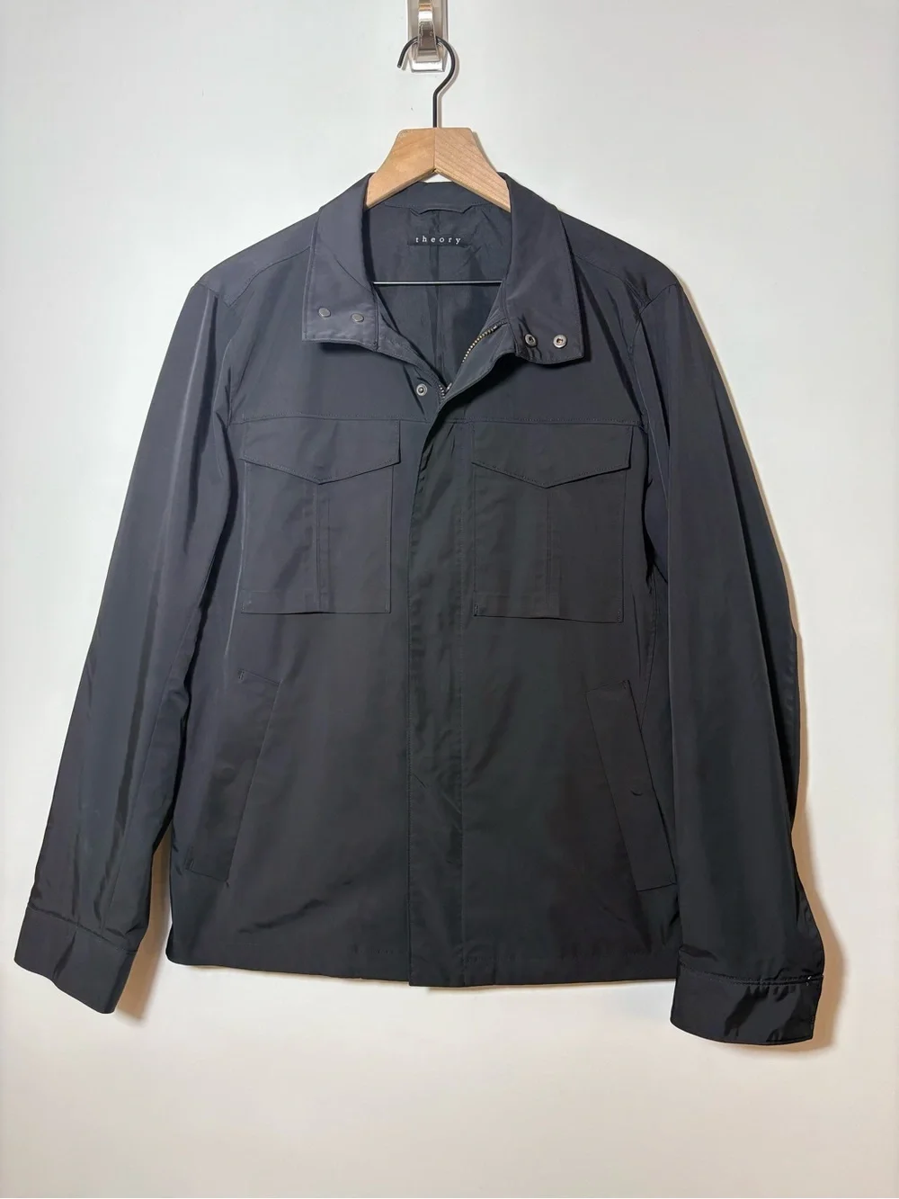 Theory 'Yost N Fuel' Canvas Slim Fit Utility Jacket Ink Black Size M